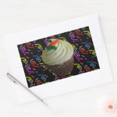 Carrot Cake Cupcake mit Confetti Rechteckiger Aufkleber (Umschlag)