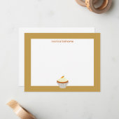 Carrot Cake Cupcake Personalisiert Flat Notecard Mitteilungskarte (Vorderseite/Rückseite Beispiel)