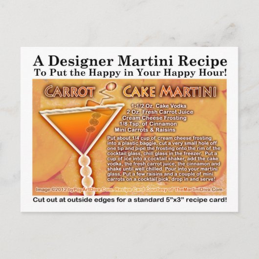 Carrot Cake Martini Rezept Postcard Postkarte (Vorderseite)
