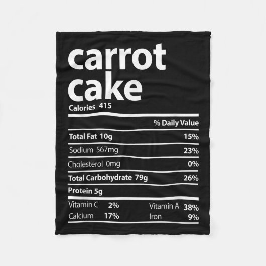 Carrot Cake Nutrition Facts Erntedank Weihnachten Fleecedecke (Vorderseite)