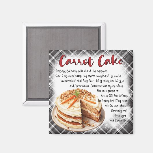 Carrot Cake Recipe Magnet (Vorderseite/Rückseite)