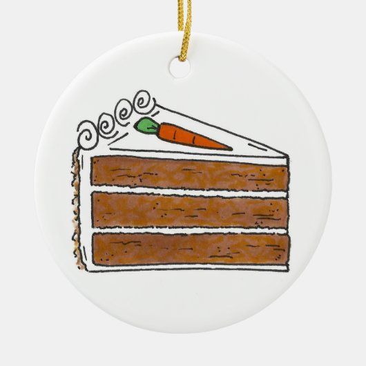 Carrot Cake Slice Creme Zuckerguss Bäckerei Keramik Ornament (Vorne)