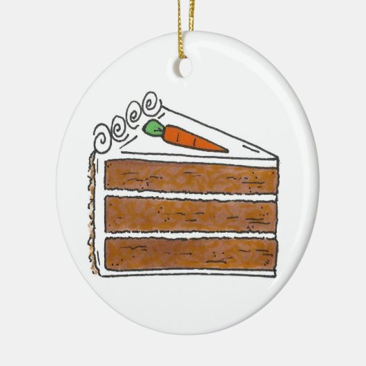 Carrot Cake Slice Creme Zuckerguss Bäckerei Keramik Ornament (Links)