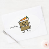 Carrot Cake Slice Hasen Zähne Eiswürfel Ovaler Aufkleber (Umschlag)