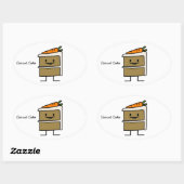 Carrot Cake Slice Hasen Zähne Eiswürfel Ovaler Aufkleber (Blatt)