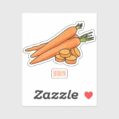 Carrot-Cartoon-Abbildung Aufkleber (Blatt)