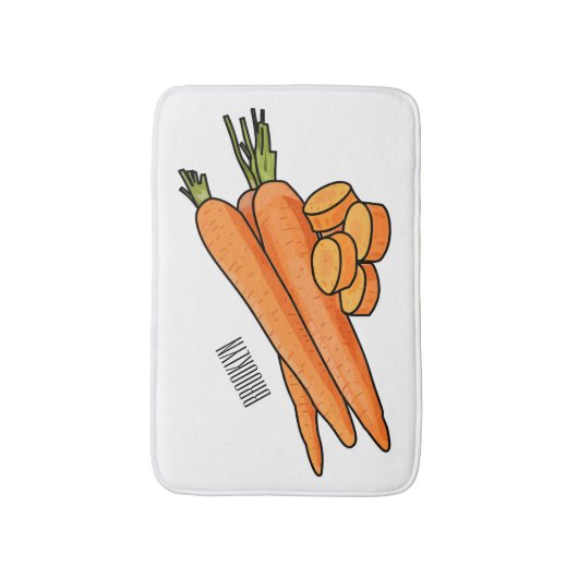 Carrot-Cartoon-Abbildung Badematte (Vorderseite Vertikal)