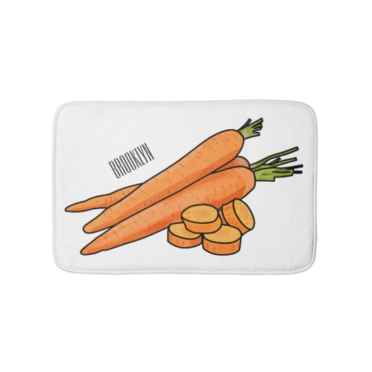 Carrot-Cartoon-Abbildung Badematte (Vorderseite)