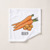Carrot-Cartoon-Abbildung Badhandtuch Set (Waschlappen)