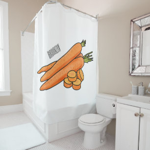 Carrot-Cartoon-Abbildung Duschvorhang