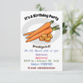 Carrot-Cartoon-Abbildung Einladung (Stehend Vorderseite)