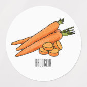 Carrot-Cartoon-Abbildung Etiketten (Design 2)