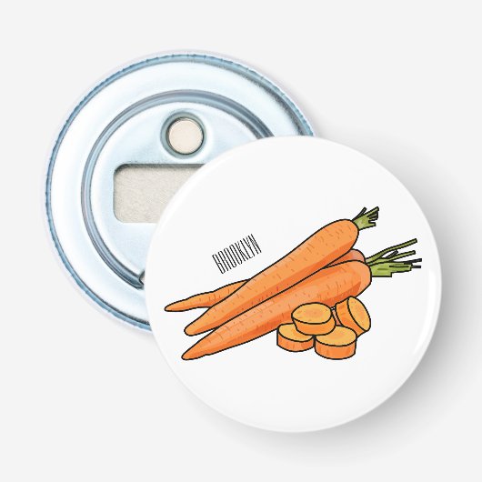 Carrot-Cartoon-Abbildung Flaschenöffner (Vorderseite)