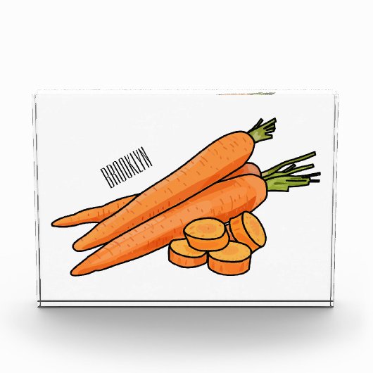 Carrot-Cartoon-Abbildung Fotoblock (Vorderseite)