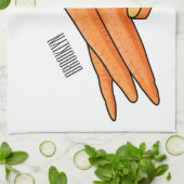 Carrot-Cartoon-Abbildung Geschirrtuch (Gefaltet)