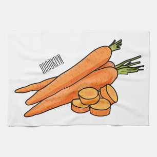 Carrot-Cartoon-Abbildung Geschirrtuch