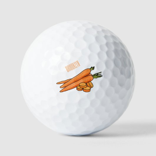 Carrot-Cartoon-Abbildung Golfball (Vorderseite)