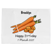 Carrot-Cartoon-Abbildung Große Geschenktüte (Rückseite)