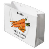 Carrot-Cartoon-Abbildung Große Geschenktüte (Rückseite Schrägansicht)