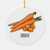 Carrot-Cartoon-Abbildung Keramik Ornament (Hinten)