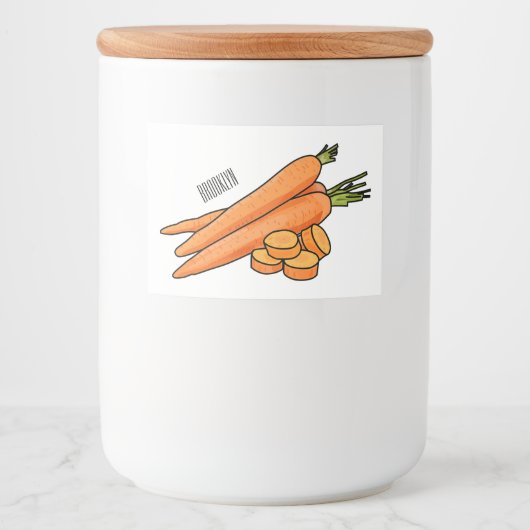 Carrot-Cartoon-Abbildung Lebensmitteletikett (Vorderseite)