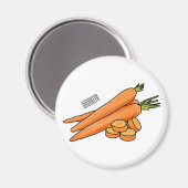Carrot-Cartoon-Abbildung Magnet (Vorderseite/Rückseite)