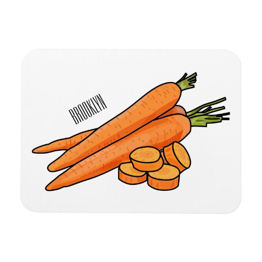Carrot-Cartoon-Abbildung Magnet (Horizontal)
