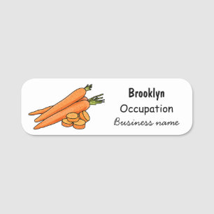 Carrot-Cartoon-Abbildung Namensschild
