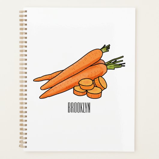 Carrot-Cartoon-Abbildung Planer (Vorderseite)