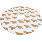 Carrot-Cartoon-Abbildung Polyester Weihnachtsbaumdecke (Schrägansicht)