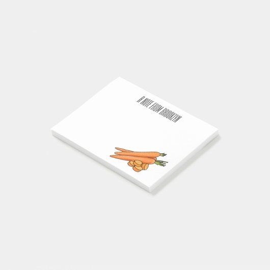 Carrot-Cartoon-Abbildung Post-it Klebezettel (angewinkelt)