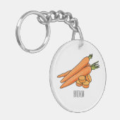 Carrot-Cartoon-Abbildung Schlüsselanhänger (Vorderseite links)