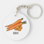 Carrot-Cartoon-Abbildung Schlüsselanhänger (Rückseite)