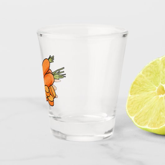 Carrot-Cartoon-Abbildung Schnapsglas (Rechts)