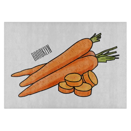 Carrot-Cartoon-Abbildung Schneidebrett (Vorderseite)