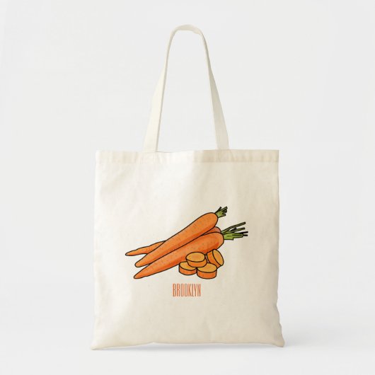 Carrot-Cartoon-Abbildung Tragetasche (Vorne)