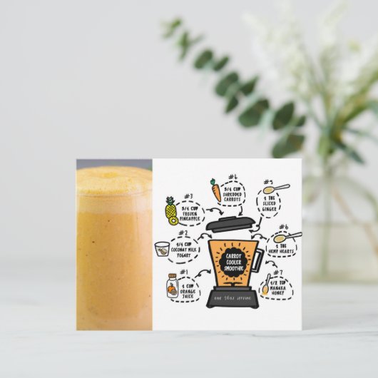 Carrot Cooler Smoothie Rezept Postkarte (Stehend Vorderseite)