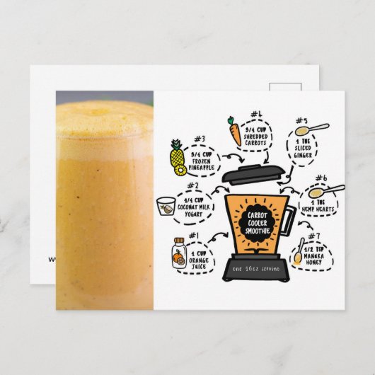 Carrot Cooler Smoothie Rezept Postkarte (Vorne/Hinten)
