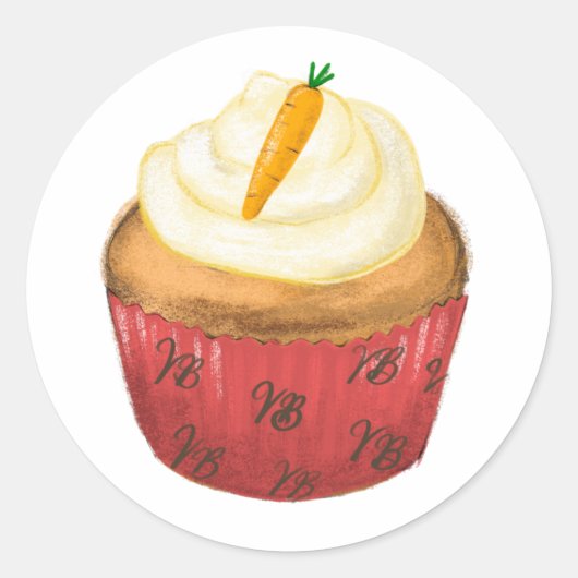 Carrot Cupcake aus Wiener Bäckereiaufkleber Runder Aufkleber (Vorderseite)