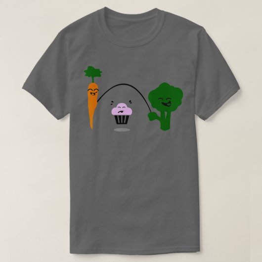 Carrot Cupcake Broccoli Funny Jump Fitness T-Shirt (Design vorne)