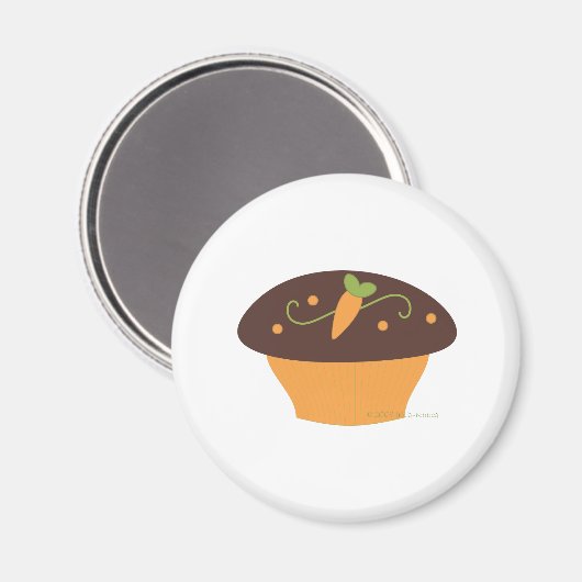 Carrot Cupcake Magnet (Vorderseite/Rückseite)