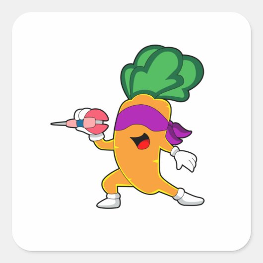 Carrot Darts Dart Quadratischer Aufkleber (Vorderseite)