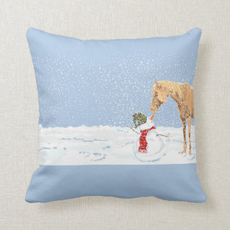 Carrot-Dieb-Pferd und Snowman-Kissen Kissen
