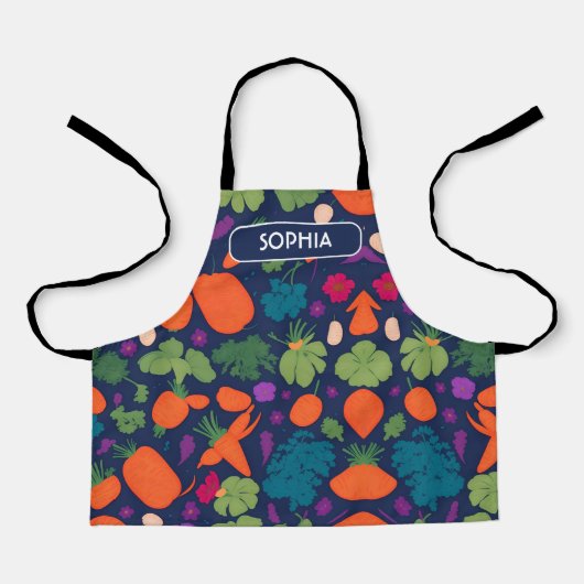 Carrot Floral Personalisiertes Muster Schürze (Vorderseite)