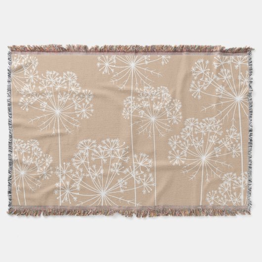 Carrot Flower Silhouette Soft Beige  Decke (Vorderseite)