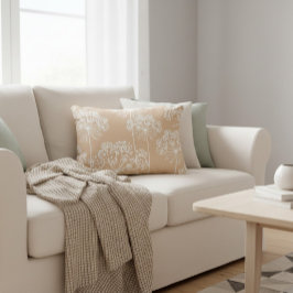 Carrot Flower Silhouette Soft Beige Throw Pillow Dekokissen