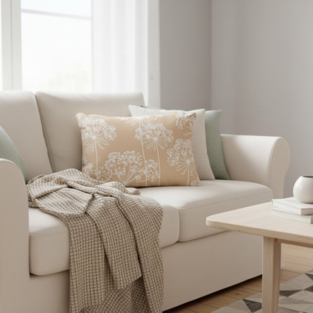 Carrot Flower Silhouette Soft Beige Throw Pillow Dekokissen (Von Creator hochgeladen)