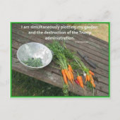 Carrot Garening & Plotting & Resistent Trump Postkarte (Vorderseite)