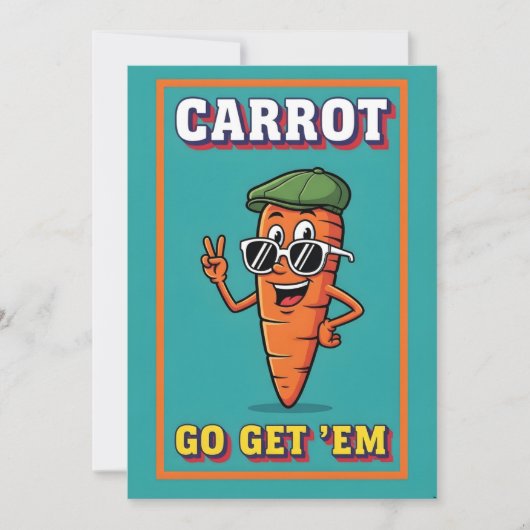 Carrot Go Get ’Em funny carrot pun motivational Dankeskarte (Vorderseite)