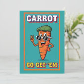 Carrot Go Get ’Em funny carrot pun motivational Dankeskarte (Stehend Vorderseite)
